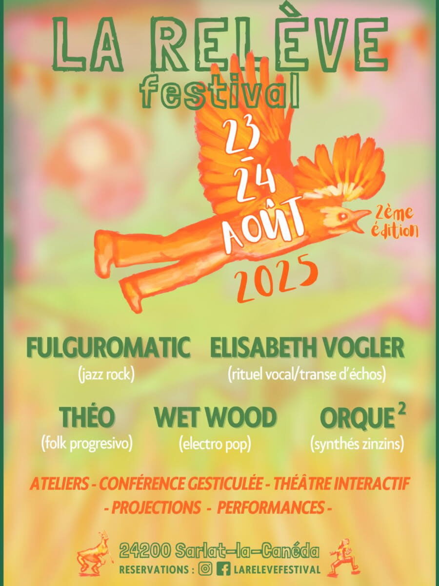 affiche du festival la relève, artistes programmés